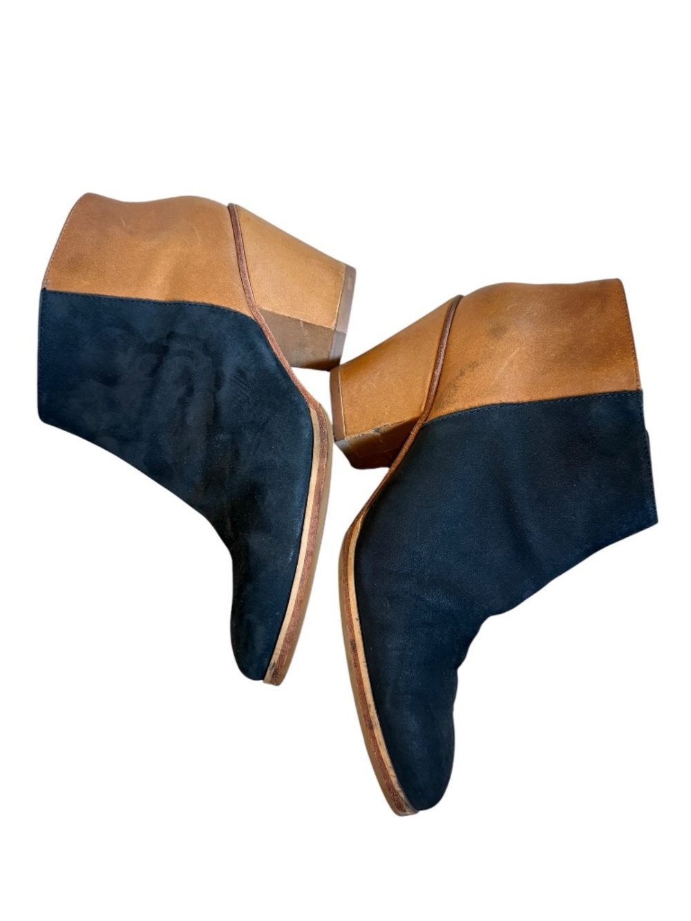 Rachel Comey Black Suede & Carmel Leather Ankle Boots - Picture 3 of 7